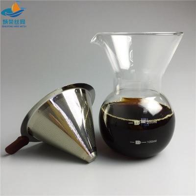 China Single Viable Brewed 50 Mesh V60 Cone Funnel Cup For Over Coffee Filter Reusable Drip Micron Filter for sale