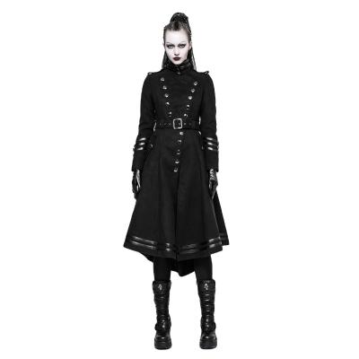 China PUNKRAVE Women Anti-wrinkle Ditch Coat Winter Gothic Coat Y-766 Wool Military Ladies Dress Long Ditch Coats for sale