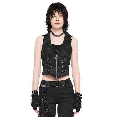 China New arrivals breathable 2021 spring and summer women WY-1202MJF PUNKRAVE printing doomsday ruins metal punk vest for sale