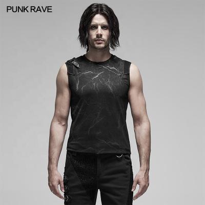 China RAVE WT-618 Anti-Pilling Punk Men Lightning Punk PUNK Sleeveless Vest for sale