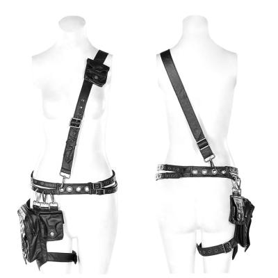 China PUNK ROCK WS-326 PRAISE Steampunk Belt Heavy Metal Men Women Waist Bag PUNK Rocker PU for sale