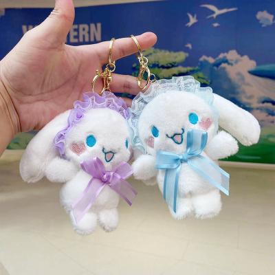 China Big Ear Plush Cinnamon Dogs Small Plush Doll Heart Girl Doll White Pendant Toy Doll Key Chain for sale