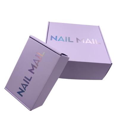 China Luxury Custom Paper Box Recycled Mailing Materials Logo Packaging Box For Press Holographic Glossy On Nail Packing Box for sale