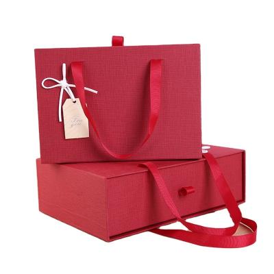 China Recyclable Portable Type Empty Box Gift Boxes Drawer Tote Bag for sale