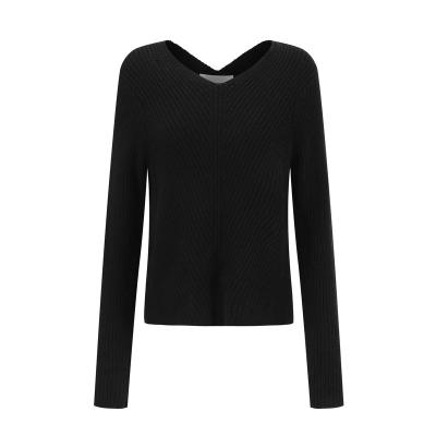 China Fancy Basic Structure V-Neckline Anti-wrinkle Long Sleeve Orcelay Style Pullover for sale