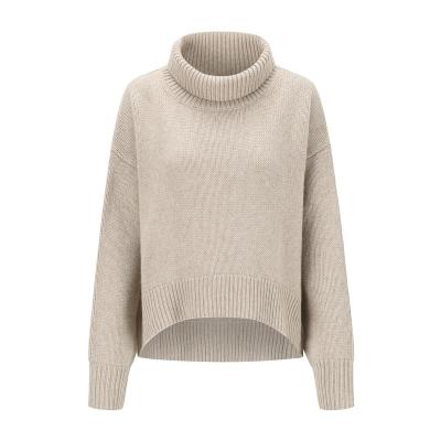 China oversized Anti-wrinkle cashmere sweater in beige melange for sale