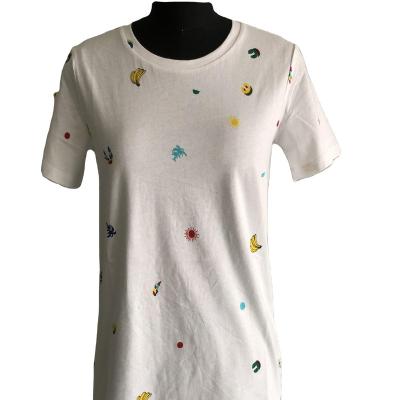 China QUICK DRY T-Shirt Women Short Sleeve White Cartoon Printed For Girl Ladies for sale