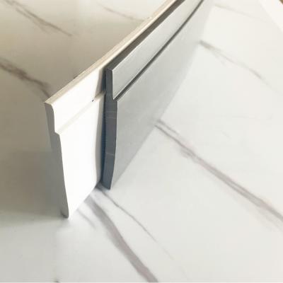 China Soft PVC Flexible Waterproof Skirting Board with Moulding Processing and Glossy Finish for sale