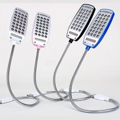 China Modern Ultra Bright 28LEDs Flexible LED USB Reading Lamp Book Light 4 Colors For Laptop Notebook PC Computer for sale