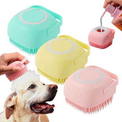 China Dog Shampoo Silicone Bath Sweep Cat Massage Comb Grooming Scrubber Shower Brush For Bathing Short Hair Pet Supplies Product A0002 for sale