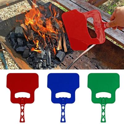 China 1 PCS BBQ Hand Fan BBQ Tool Fan Plastic Combustion-Holding Outdoor Cooking Manual Crank 32X21CM for sale