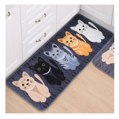 China Washable Kitchen Mats Set Printing Machine Washable Animal Kitchen Non-Slip Mats And Blankets for sale