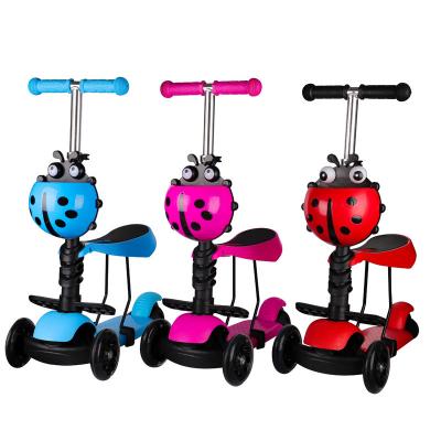 China Factory Wholesale Child Solid Color Kids Scooter Folding Height Adjustable Kids Kick Scooter With 3 Wheels for sale