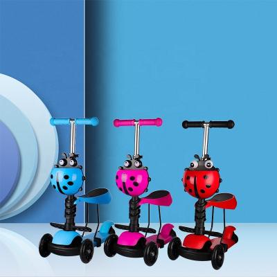 China Wholesale Solid Color Kid Scooter With Basket 3 Wheels Children Kids Balance Scooter With Seat for sale