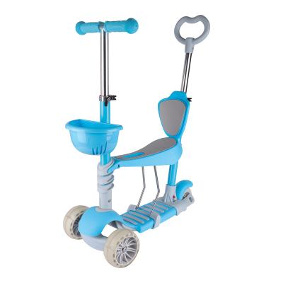 China PU Wheel Widened Flash Maker Foldable Design Three Wheels Push Scooter For Kids for sale