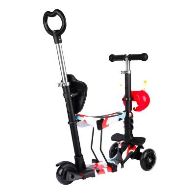 China Wholesale Premium Kids Widened PU Wheel Flash Factory Scooter 3 in 1 with Cartoon Basket Kid Baby Scooter with Seat for sale