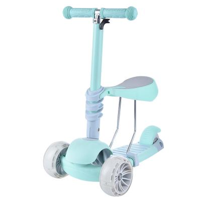 China PU Widened Flash Wheel Three-in-One Slide 3 Wheels Toddler Scooter With Foldable Design for sale