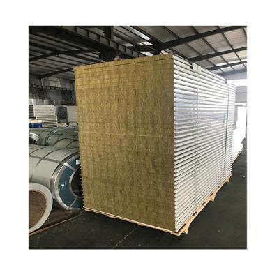 China Fireproof rock wool roof sandwich panel price industrial cheap prices for clean room project for sale