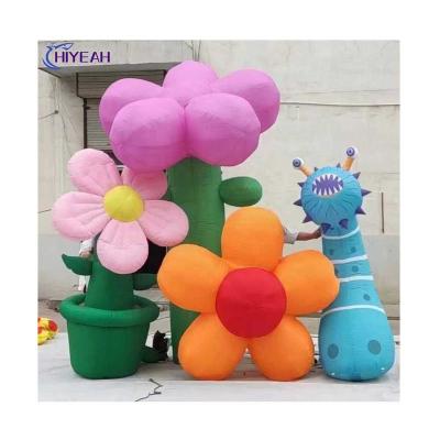 China Popular Air LED Light Inflatables Decoration Artificial Inflatable Flower Garden Spot Flower Decoration for sale