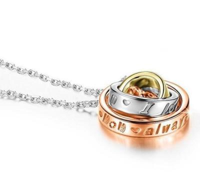 China Newest Mother's Day Circle Necklace Fashion Alloy Rhinestone Jewelry Mom Friendly Material Necklace I Love You for sale