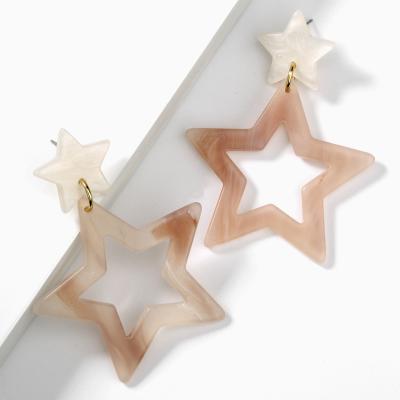 China Romantic Acrylic Star Dangle Earrings For Women Geometric Resin Post Earrings Fashion Jewelry for sale