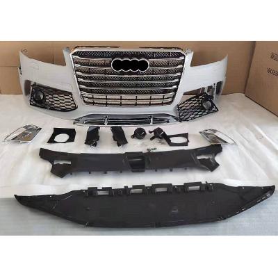 China Plastic For Audi A8 S8 2011-2018 Modified Model RS8 Body Kit Include Front Bumper Set With W12 Style Grill for sale