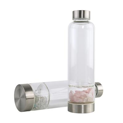 China Sustainable China Manufacturer 500ml Luxury Rose Crystal Glass Water Bottle With Private Label for sale