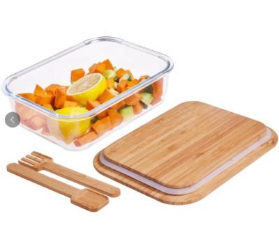 China New Arrival High Viable Borosilicate Glass-Glass Bento Box For Kids Food Container for sale