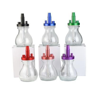 China New hot sale resin design small glass hookah shisha with aluminum bowl portable shisha shisha hookah with bag for sale