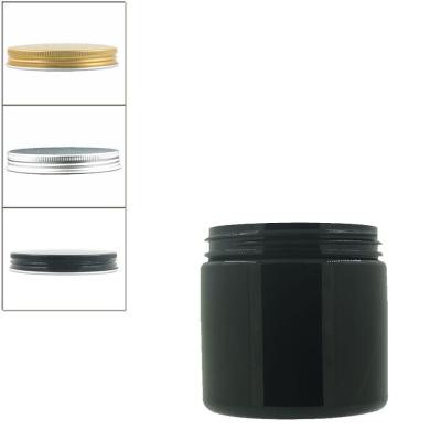 China Eye Cream Round 200ml Black Pet Plastic Jar With Aluminum Screw Lid / White EPE For Cosmetic for sale