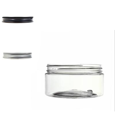 China Round Clear Eye Cream 200ml Plastic 89mm PET Jar With Aluminum Screw Lid / White EPE For Cosmetic for sale