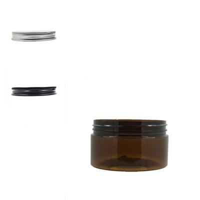 China Amber Eye Cream 200ml Plastic 89mm Series PET Jar With Aluminum Screw Lid / White EPE For Cosmetic for sale