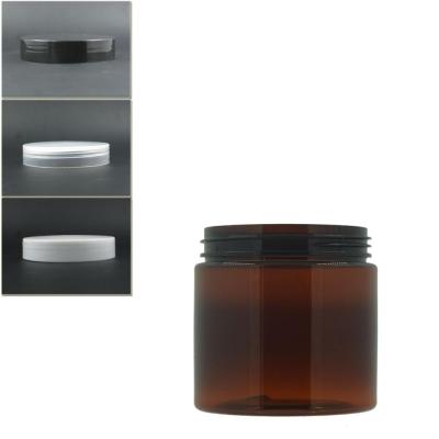 China Eye Cream Plastic Round 200ml Amber Pet Jar With Plastic Screw Lid / White EPE Inserts for sale