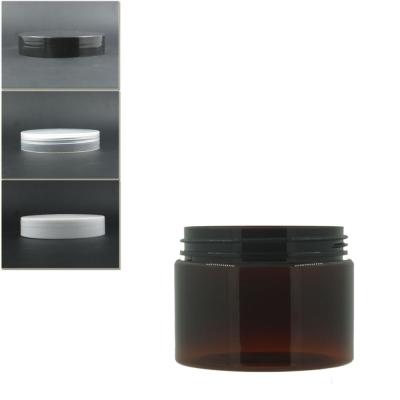 China 5oz/150ml Loose Plastic Round Amber Powder PET Jar with Plastic Screw Lid/White EPE Inserts for sale