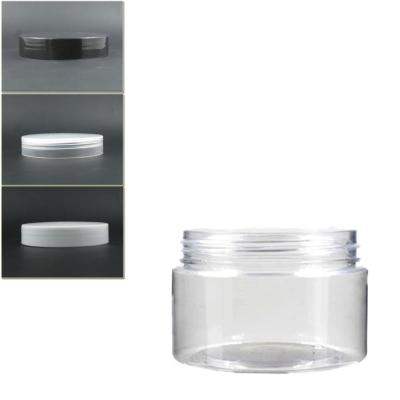 China Round 4oz / 120ml Clear Plastic Eye Cream Pet Jar With Plastic Screw Lid / White EPE Inserts for sale