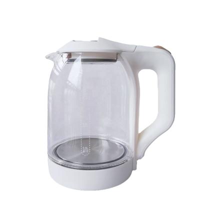 China Home Electronics 360 Degree Rotation Base Kitchen Appliances Water Boiling Electric Kettle High Borosilicate Glass WHITE Transparent Pot for sale