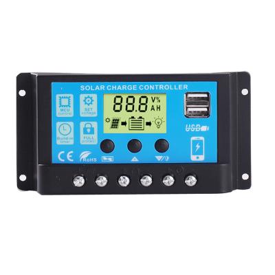 China Charger Controller Solar Panel Controller 12V/24V 2USB 10A 20A 30A 40A 50A 60A Solar Controller Battery Charge Regulator PWM Controller for sale