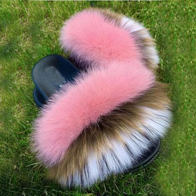 China Fashion Trend China Manufacturers Fur House Slippers Fur Full Slips Fluffy Wholesale Fur Slides for sale