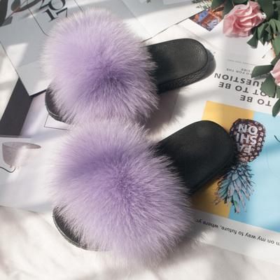 China Fashion Trend Popular Women Fur Slides Luxury Fur Slides Fur Slippers 2021 for sale