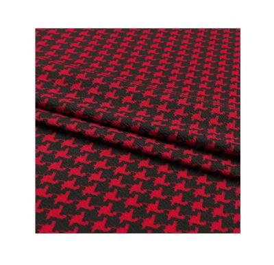 China Tear-resistant classic houndtooth pattern polyester spandex printed knitted fabric for ladies' clothing for sale