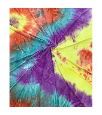 China Charming Colorful Soft Feeling Stretch 2x2 Tear-Resistant Rib Knit Tie Dye Fabric for sale