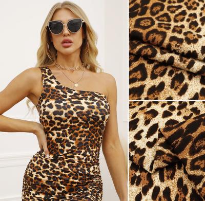 China 2021 Tear-Resistant New Cotton Leopard Print High Quality Slim Slimming Dress Fabric for sale