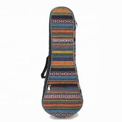 China Ukulele factory releases new striped folk song ukulele bag, musical instrument folk characteristic bag for sale