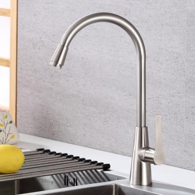 China CLASSIC Kitchen Faucet Stainless Steel Single Handle Brushed Faucet Kitchen Sink Faucets for sale