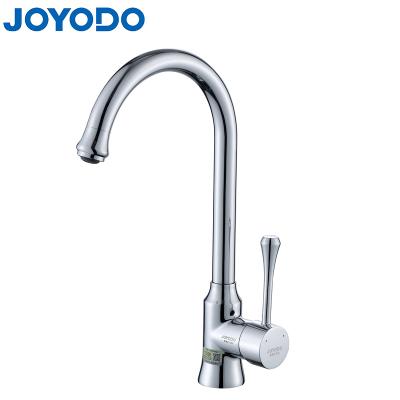 China Sense Faucets Wholesale Low Price High Quality Kitchen Sink Deck Mounted Chrome Plated Hot Waterfall Cold Water Kitchen Mixer Tap for sale