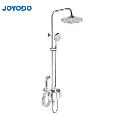 China High Quality Brass Slide Bar Rain Shower Set With Shower Head And Faucet For Bathroom for sale