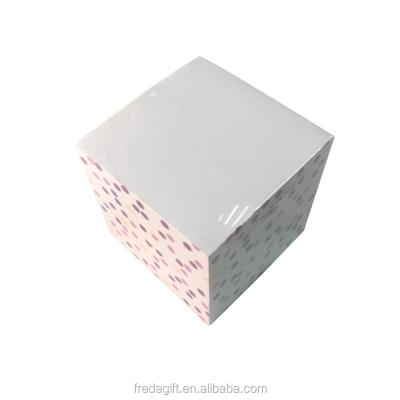 China 4 Side Printing Paper Pad Self Adhesive Note Cube Memo Pad With Wooden Paddle for sale