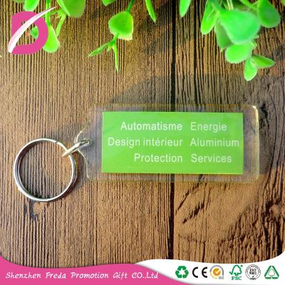 China Promotion Gift Photo Insert Key Chain Key Ring Plastic Clear Acrylic Empty Keychain for sale