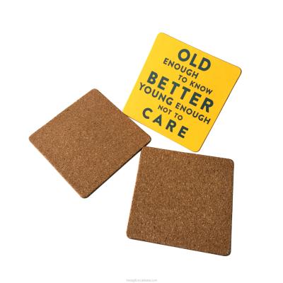 China Sublimation Sublimation Printing Promotional Cork Coaster MDF Square Shaped Hardboard Coaster For Beverage for sale