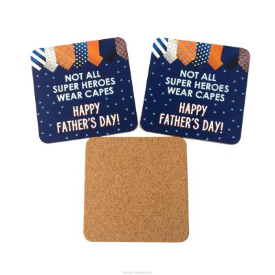 China 2019 Durable High Quality Cork Fiberboard Cork Mug Waterproof MDF Coaster Eco-friendly Hard Beer Coaster for sale